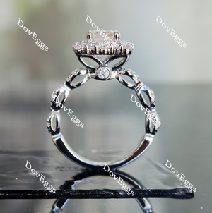 Doveggs emerald halo moissanite bridal set (2 rings)