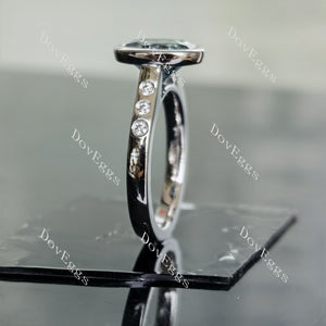 Doveggs smokey spark grey oval bezel setting moissanite engagement ring
