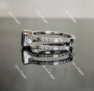 Doveggs black emerald eternity pave moissanite engagement ring