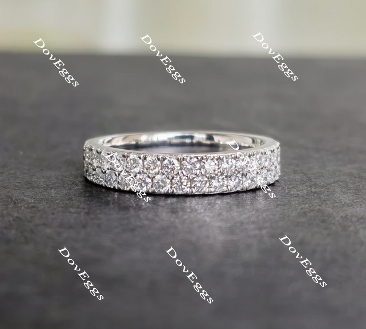 Doveggs round half eternity moissanite/lab grown diamond engagement ring wedding bands-2.8mm band width - DovEggs-Seattle