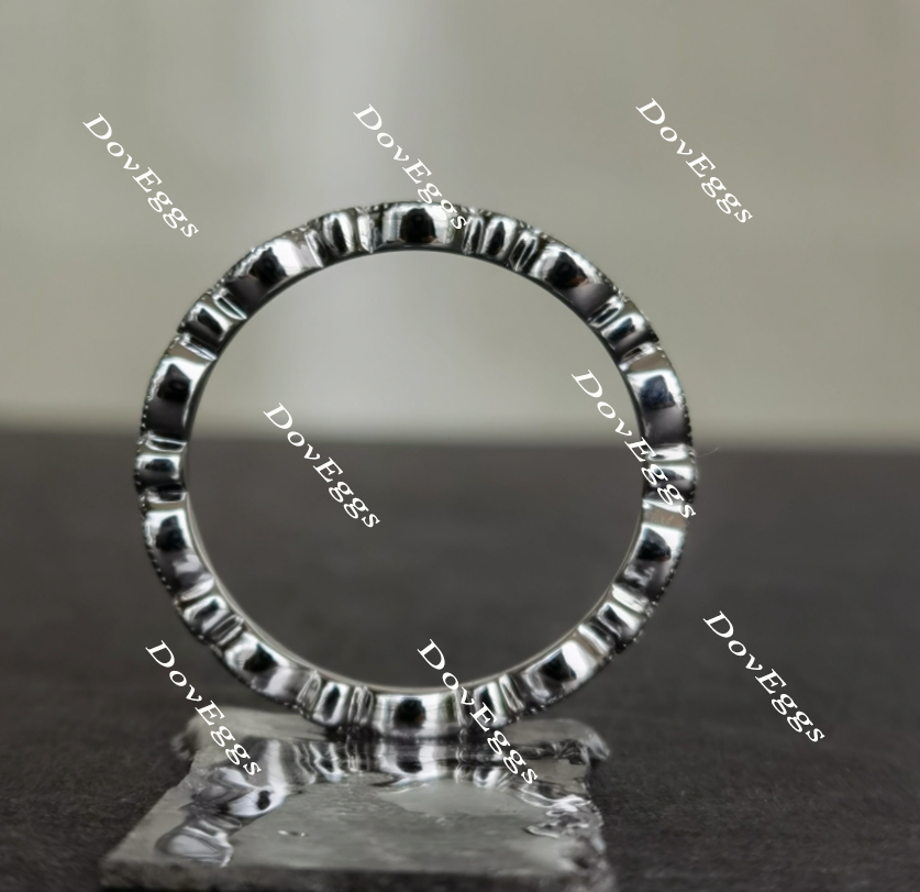 Doveggs round full eternity moissanite/lab grown diamond wedding band-2.4mm band width