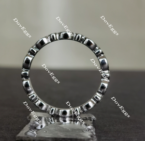 Doveggs round full eternity moissanite/lab grown diamond wedding band-2.4mm band width