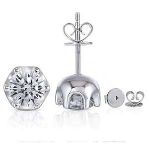 doveggs moissanite 2 carat round moissanite sterling silver stud earrings