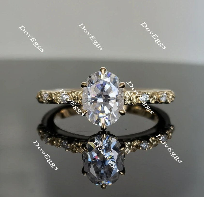 art deco moissanite engagement ring