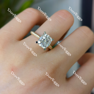 Doveggs elongated cushion solitaire textured moissanite engagement ring
