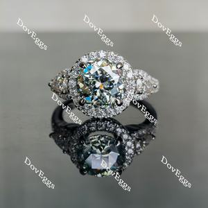 Doveggs  smokey spark grey round halo moissanite engagement ring