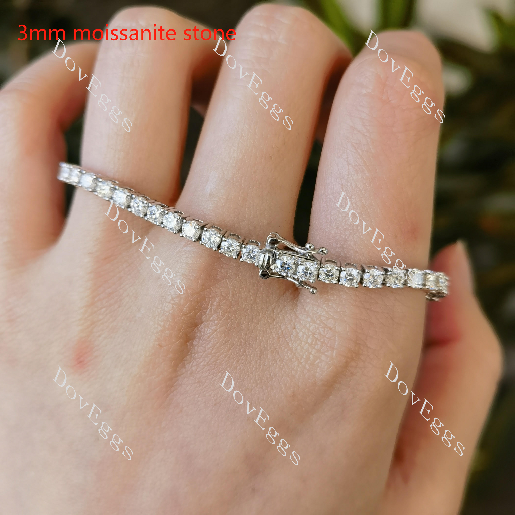 Doveggs round GHI color moissanite tennis bracelet