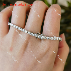 Doveggs round GHI color moissanite/lab grown diamond tennis bracelet