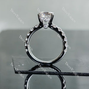 Doveggs round pave moissanite engagement ring