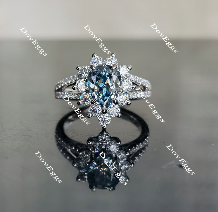 halo moissanite engagement ring