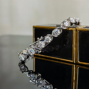 Doveggs 18.4cm length round moissanite/lab grown diamond bracelet