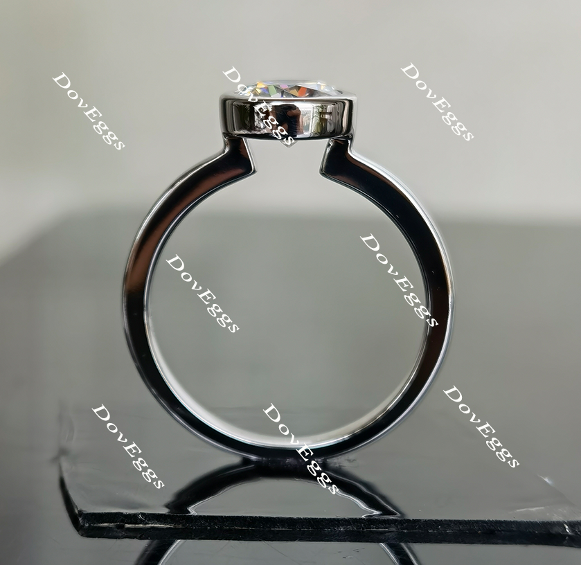 The Erin bezel setting solitaire moissanite engagement ring