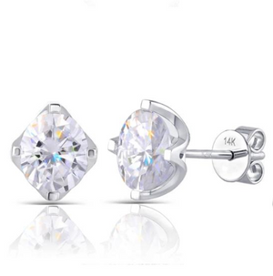 Doveggs solitaire oval moissanite stud earrings for women