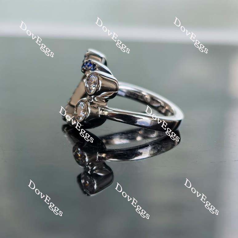 In Mayte honor: you are value round moissanite/lab grown diamond & colorded gem band-2.3mm band width