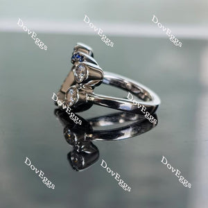 In Mayte honor: you are value round moissanite/lab grown diamond & colorded gem band-2.3mm band width