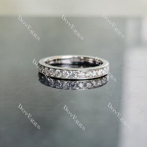 Doveggs half eternity channel set moissanite wedding band/lab diamond ring-2.5mm band width