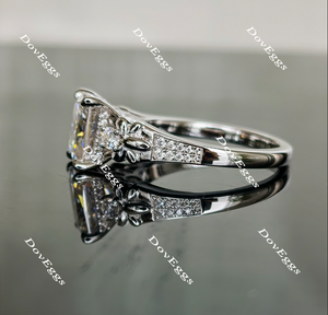 Doveggs radiant art deco moissanite engagement ring