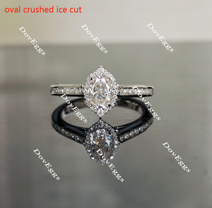 The Crystal halo moissanite engagement ring