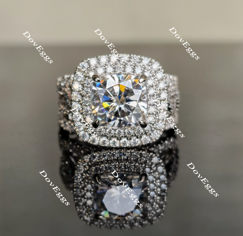 Doveggs round half eternity moissanite/lab grown diamond wedding band(one piece of wedding band only)-1.8mm band width