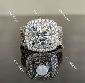 Doveggs round half eternity moissanite/lab grown diamond wedding band(one piece of wedding band only)-1.8mm band width