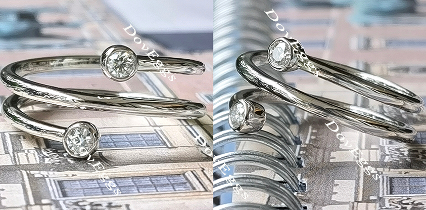Doveggs round moissanite ring/moissanite wedding band-1.7mm band width
