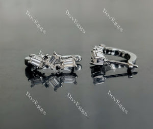 Doveggs baguette round pave moissanite/colored gem/lab grown diamond earrings