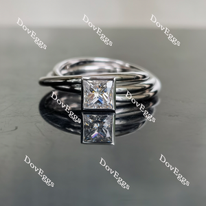 Doveggs princess bezel setting moissanite engagement ring