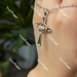Doveggs the cross moissanite/lab grown diamond pendant necklace (pendant only)