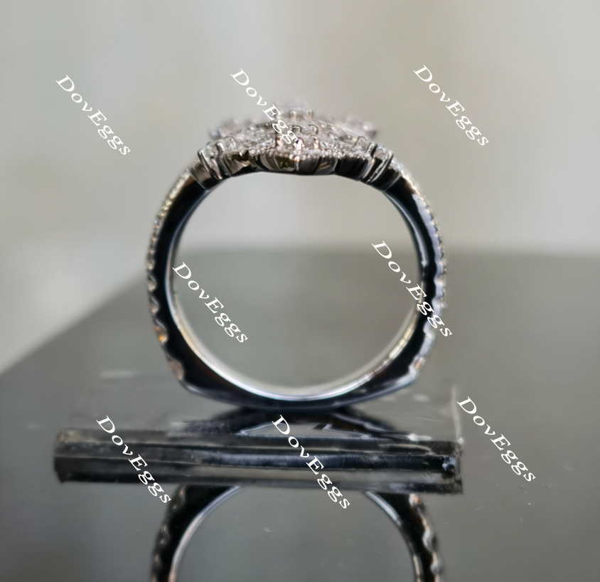 Doveggs art deco moissanite/lab grown diamond wedding band-3.2mm band width