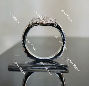Doveggs art deco moissanite/lab grown diamond wedding band-3.2mm band width