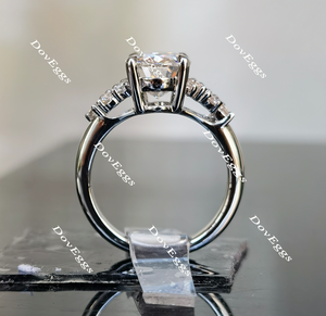 Doveggs oval side stones moissanite engagement ring for women