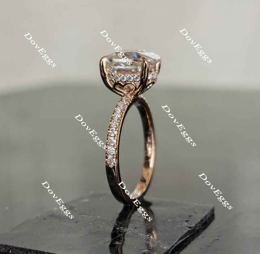 Doveggs half eternity pave moissanite engagement ring