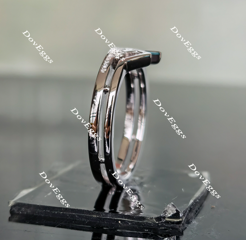 Doveggs round curved  moissanite/lab grown diamond wedding band-3.5mm band width
