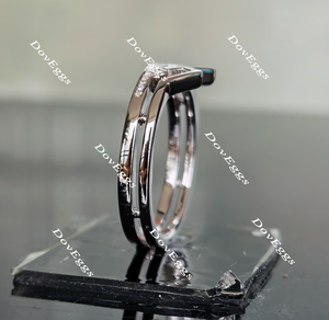 Doveggs round curved  moissanite/lab grown diamond wedding band-3.5mm band width