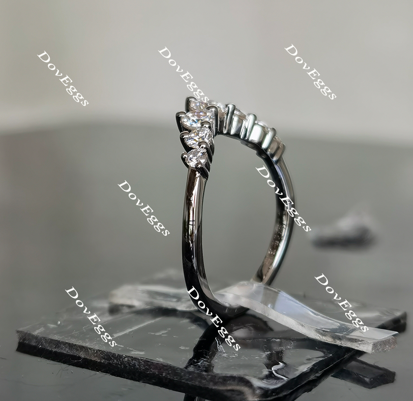 Doveggs halo colored moissanite bridal set