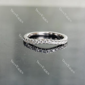 Doveggs round moissanite/lab grown diamond wedding band for women-2.0mm band width