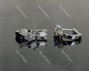 Doveggs baguette round pave moissanite/colored gem/lab grown diamond earrings