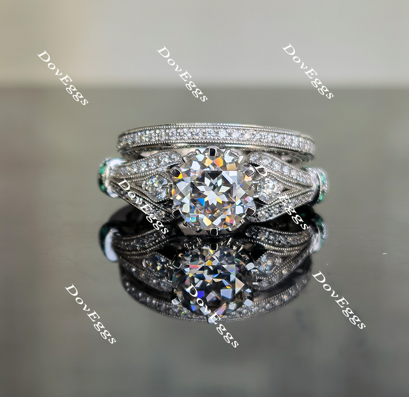 Doveggs pave moissanite/lab grown diamond wedding band (one piece of wedding band only)-2.3mm band width