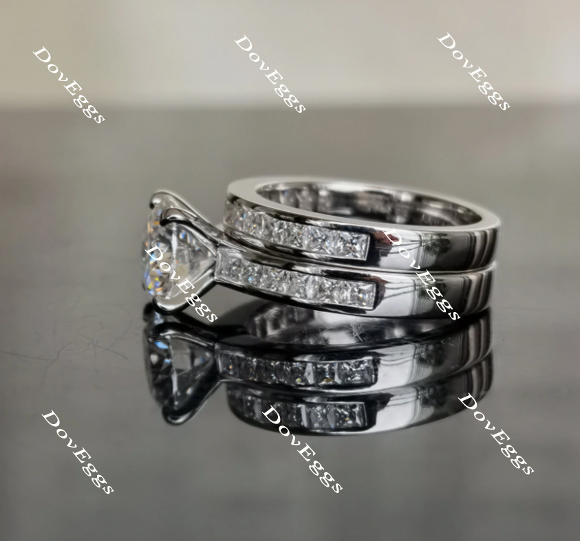 Doveggs channel set moissanite bridal set (2 rings)