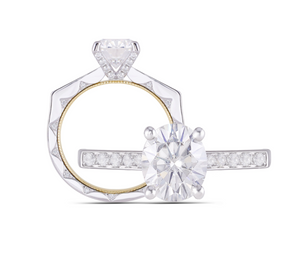 Doveggs oval 2 carat FG color channel set vintage moissanite ring (size 7)