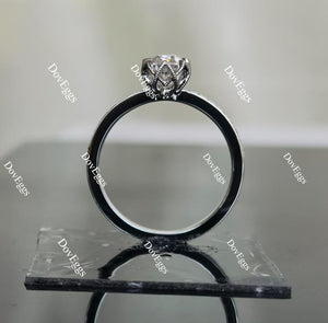 Doveggs oval half eternity pave moissanite engagement ring