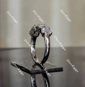 Doveggs Five stone oval moissanite wedding bands/moissanite/lab grown diamond ring-2.4mm band width