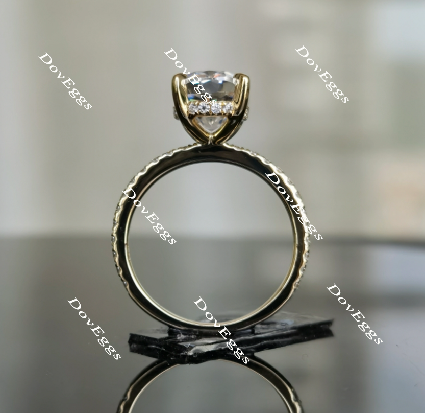 doveggs radiant pave moissanite bridal set (2 rings)