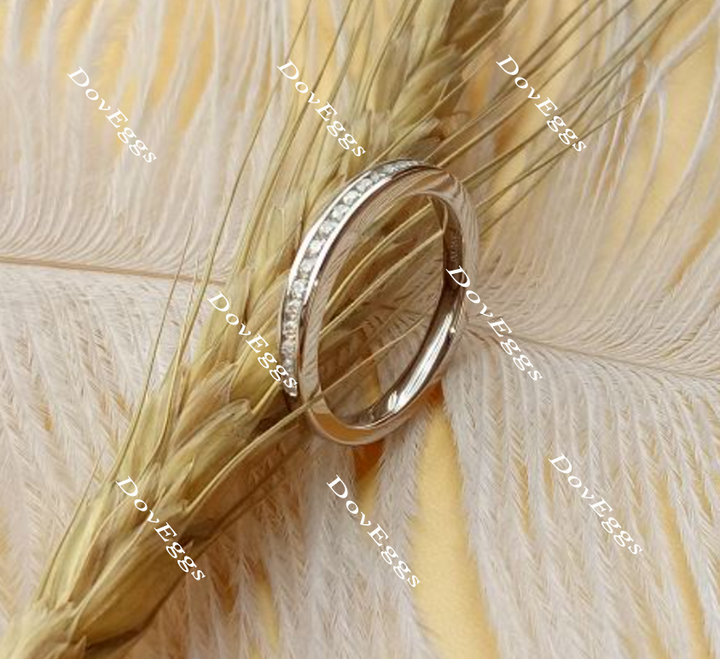 Doveggs half eternity channel set moissanite /lab grown diamond wedding bands-2.2mm band width - DovEggs-Seattle