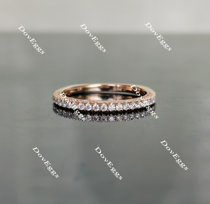 Doveggs round half eternity moissanite wedding bands for women-1.8mm band width