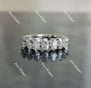 Doveggs oval eternity moissanite/lab grown diamond wedding band-2.4mm band width