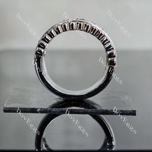 Doveggs round channel set moissanite/lab grown diamond & colored gem wedding band-6.5mm band width