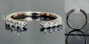 Doveggs round pave moissanite/lab grown diamond wedding band-1.7mm band width