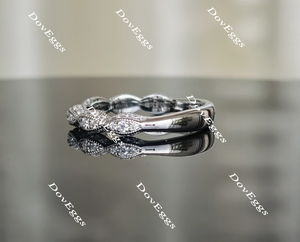Doveggs anniversary Art deco moissanite/lab grown diamond wedding band-3.3mm band width