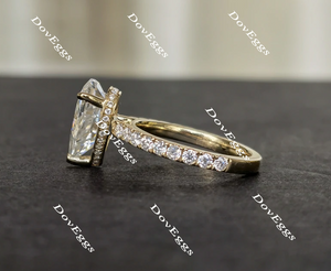 DovEggs paved pear moissanite ring/lab diamond ring